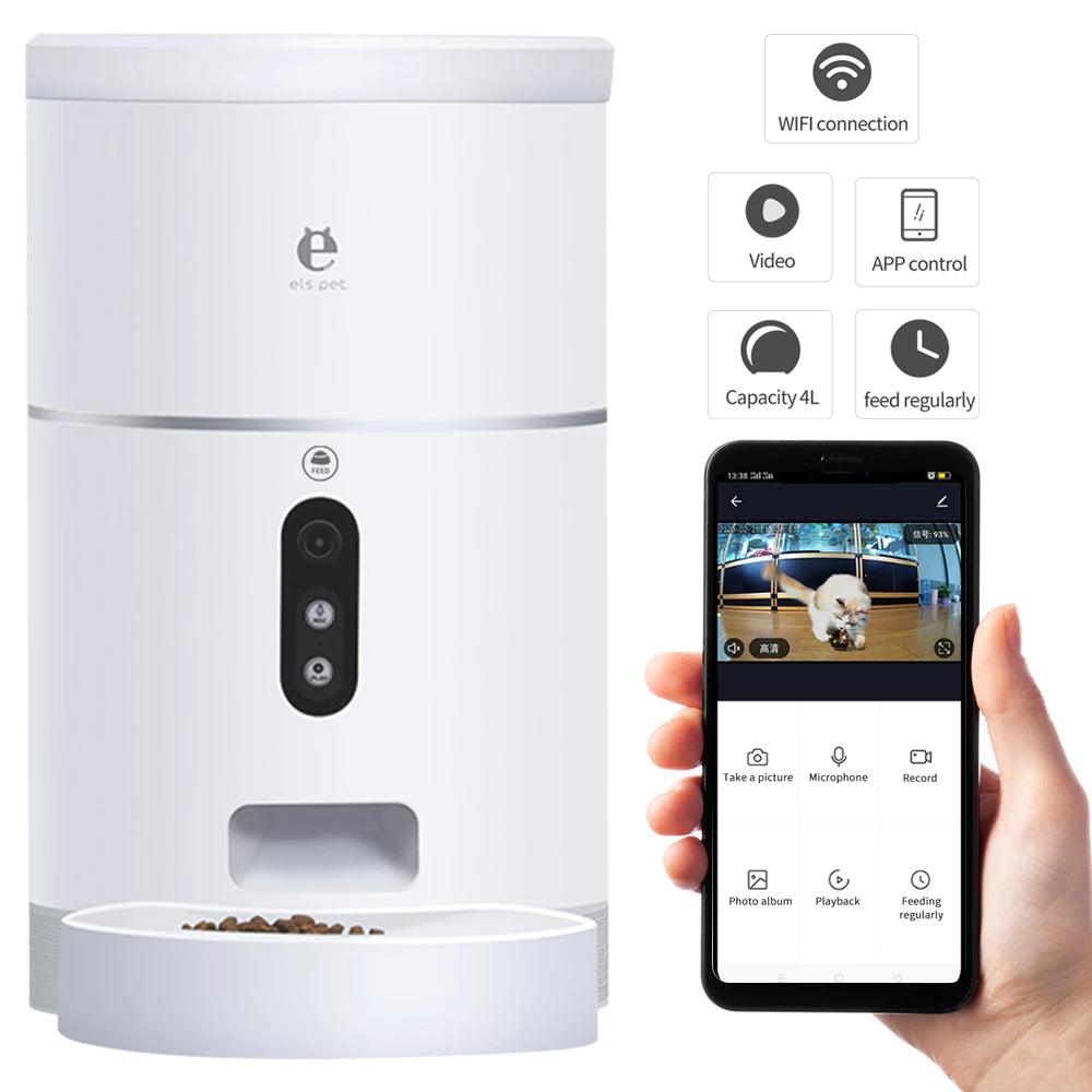 Smartpet Food Dispenser With Camera: App-Controlled Automatic Feeder For Dogs And Cats-1